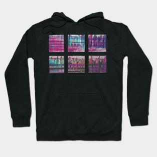 Liminal Space in Pink, Teal and Purple through 6 windows Hoodie